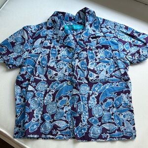 Tori Richard 2-3T short sleeve fish button down